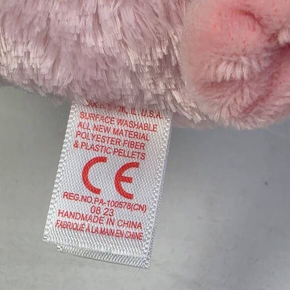 TY Beanie Boo Hambone Pig Plush Pink Gray Glitter Eyes - Picture 6 of 6